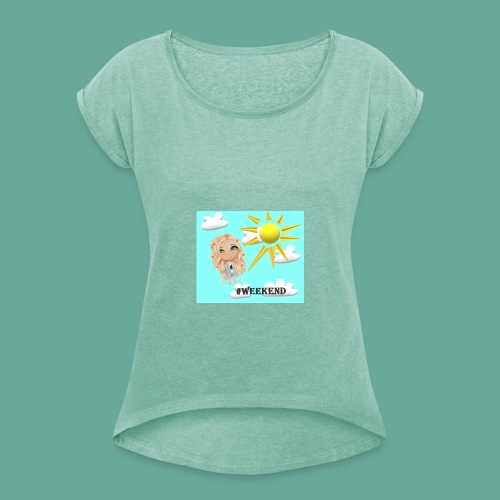 BlueSkyMomioWeekend - Vrouwen T-shirt met opgerolde mouwen