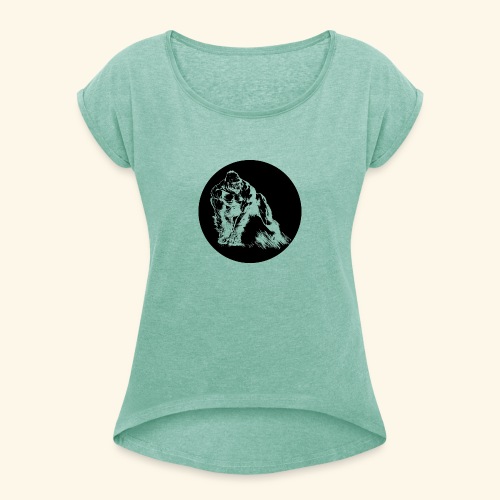 Gorila del parque - Camiseta con manga enrollada mujer