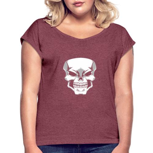 Skull - Camiseta con manga enrollada mujer