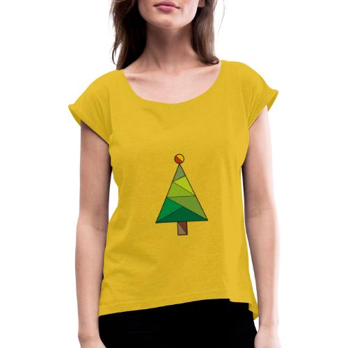 Geometric Xmas Tree - Maglietta da donna con risvolti