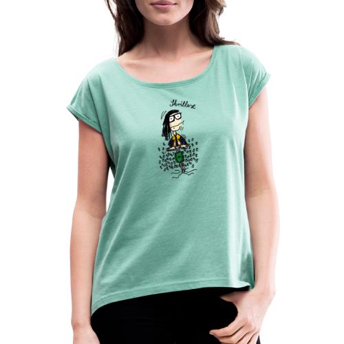 Skrillex - Frauen T-Shirt mit gerollten Ärmeln