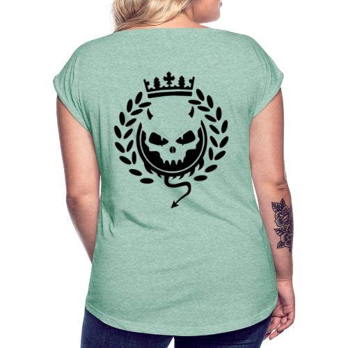GR Shop Logo Black - Frauen T-Shirt mit gerollten Ärmeln