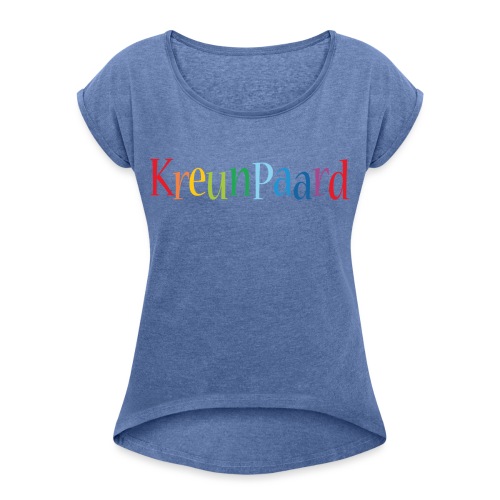 Kreun Shop - Vrouwen T-shirt met opgerolde mouwen