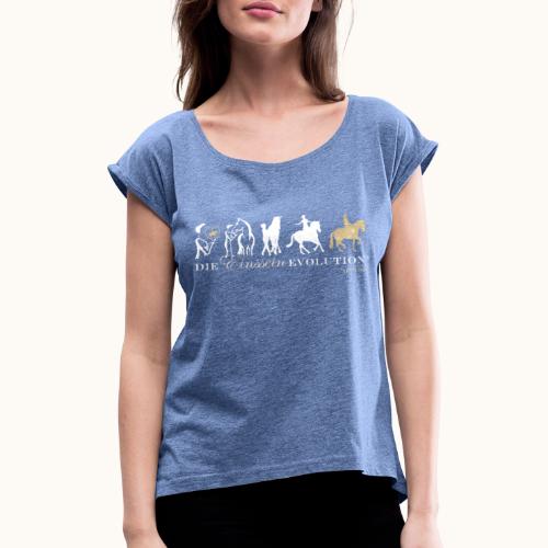 Einssein Evolution wg22 - Frauen T-Shirt mit gerollten Ärmeln