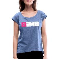 IMB Logo (plain) - Women's T-Shirt with rolled up sleeves heather denim