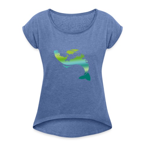 Küstenfisch - Frauen T-Shirt mit gerollten Ärmeln