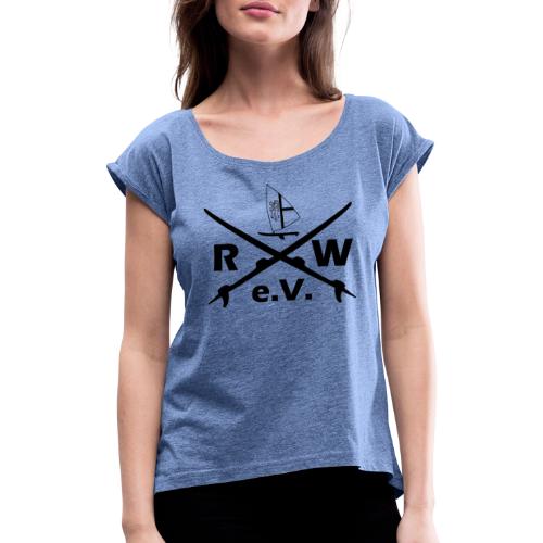 RWeV cross bw - Frauen T-Shirt mit gerollten Ärmeln