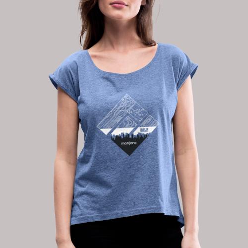 Manjaro Circuit Logo v3 (no color) - Women's T-Shirt with rolled up sleeves