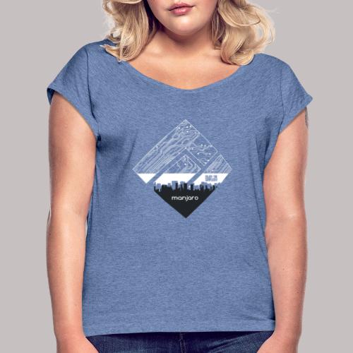 Manjaro Circuit Logo v3 (keine Farbe) - Frauen T-Shirt mit gerollten Ärmeln