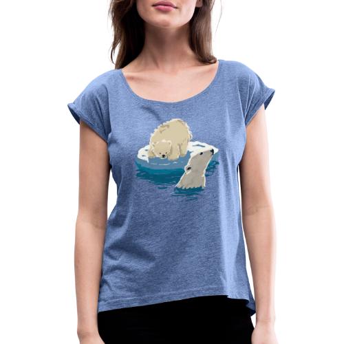 Polar bears - Women's T-Shirt with rolled up sleeves
