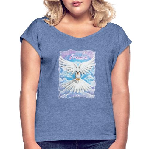 FriedensTaube - Sonja Ariel von Staden - Frauen T-Shirt mit gerollten Ärmeln
