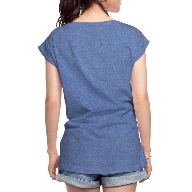 Vorschau: Fad hunga miad koid so bin i hoid - Frauen T-Shirt mit gerollten Ärmeln