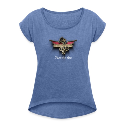 Dragon logo groß png - Women's T-Shirt with rolled up sleeves
