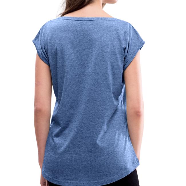 Vorschau: Stoak is des neiche zaudirr - Frauen T-Shirt mit gerollten Ärmeln