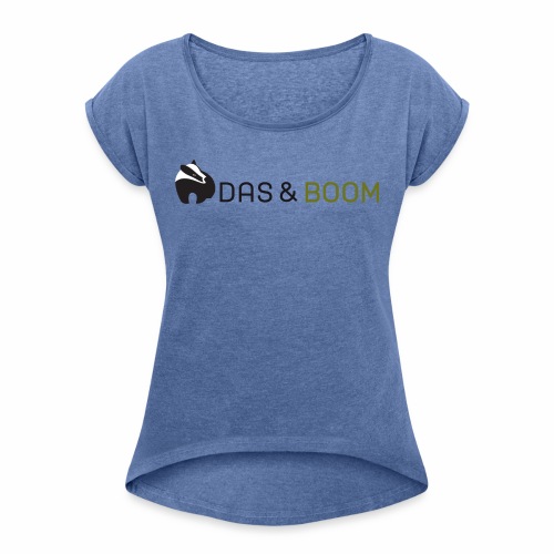 logo das&boom transparant - Vrouwen T-shirt met opgerolde mouwen