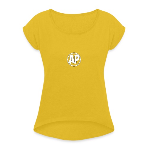Airplayz logo - Vrouwen T-shirt met opgerolde mouwen