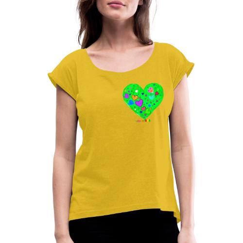 HerzensOma - Frauen T-Shirt mit gerollten Ärmeln