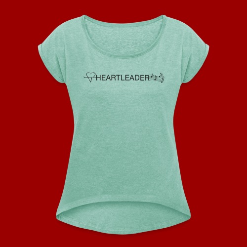 Heartleader Charity (schwarz/grau) - Frauen T-Shirt mit gerollten Ärmeln