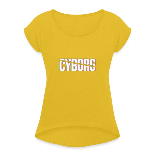 CYBORG_3D_BARRE - T-shirt à manches retroussées Femme