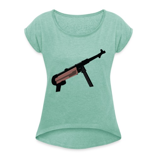 Mp40 german gun maschinenpistole 40 - Women's T-Shirt with rolled up sleeves