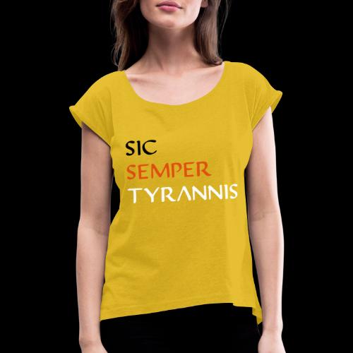 sicsemper - Frauen T-Shirt mit gerollten Ärmeln