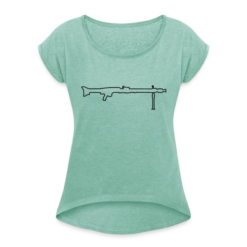 Mg42 Mg3 german gun - Women's T-Shirt with rolled up sleeves