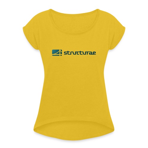 Structurae Logo (Green) - Frauen T-Shirt mit gerollten Ärmeln