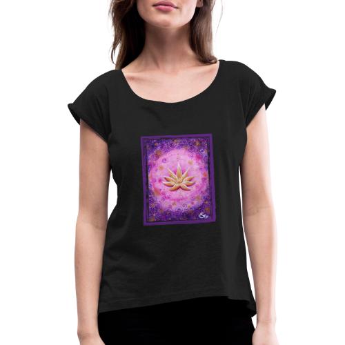 Goldener Lotus - Sonja Ariel von Staden - Frauen T-Shirt mit gerollten Ärmeln