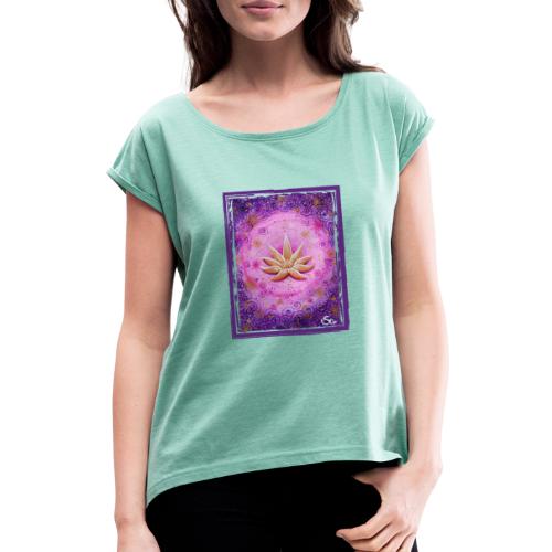 Goldener Lotus - Sonja Ariel von Staden - Frauen T-Shirt mit gerollten Ärmeln