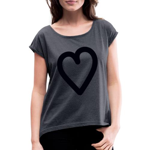 mon coeur heart - T-shirt à manches retroussées Femme