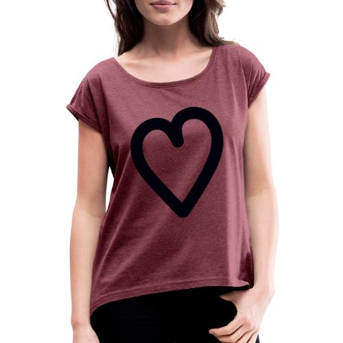 mon coeur heart - T-shirt à manches retroussées Femme