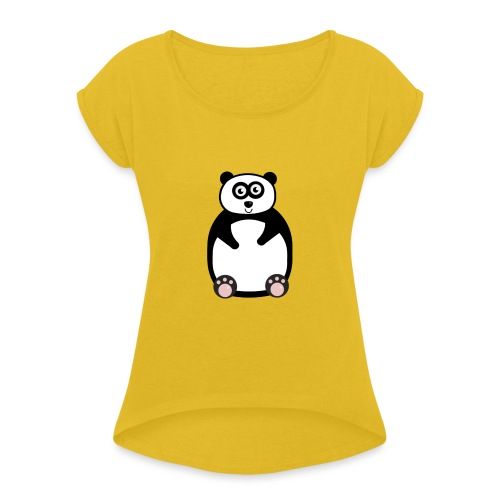 panda-png - T-shirt med upprullade ärmar dam