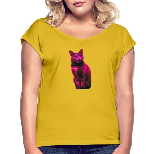 Gatto - Maglietta da donna con risvolti