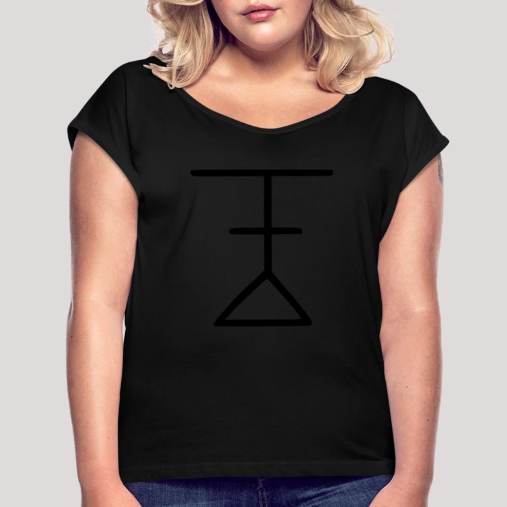 Ynglist Rune Schwarz - Frauen T-Shirt mit gerollten Ärmeln Schwarz