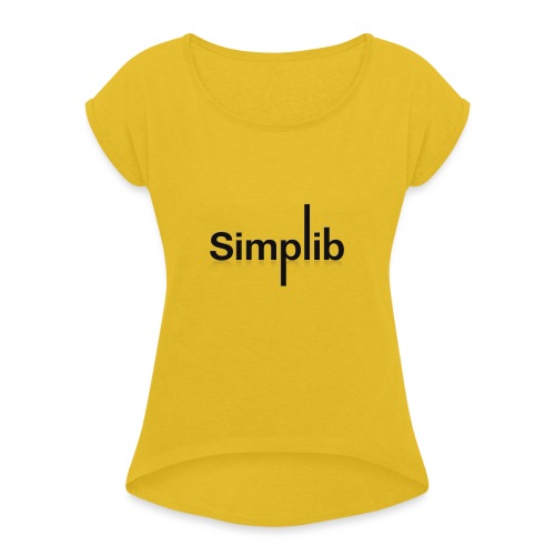 Logo-Simplib-ok - Koszulka damska z lekko podwiniętymi rękawami