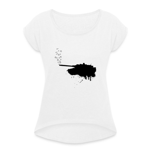 soap bubbles splash tank - Black - Frauen T-Shirt mit gerollten Ärmeln