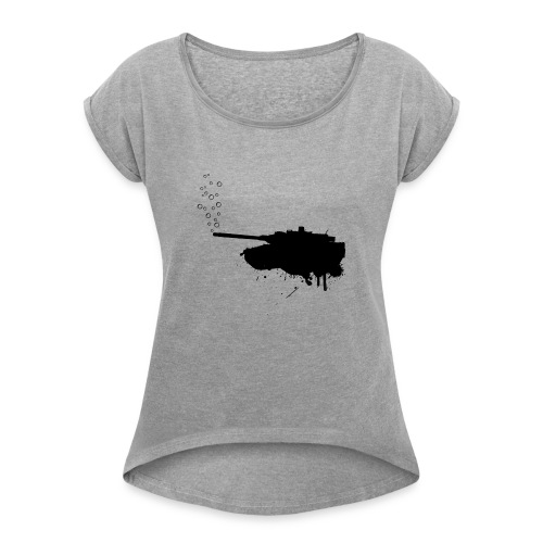 soap bubbles splash tank - Black - Frauen T-Shirt mit gerollten Ärmeln