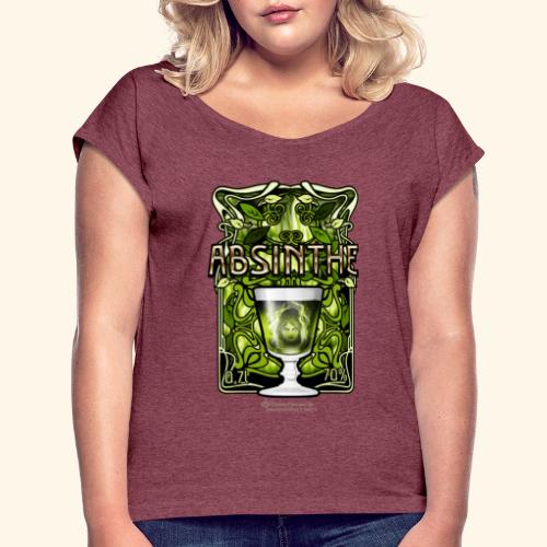 Absinthe Jugendstil-Design - Frauen T-Shirt mit gerollten Ärmeln