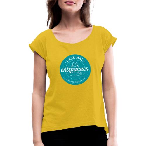 JRK Logo Lass mal entspannen - Frauen T-Shirt mit gerollten Ärmeln