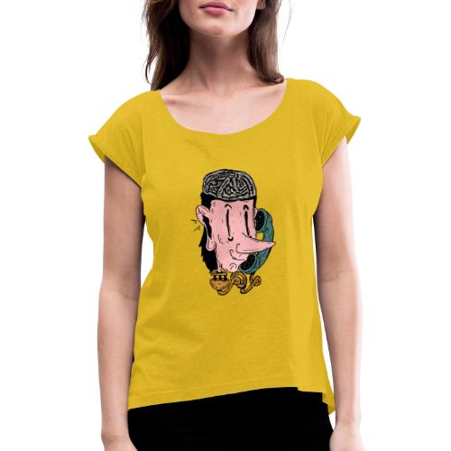 talk on the phone - Women's T-Shirt with rolled up sleeves