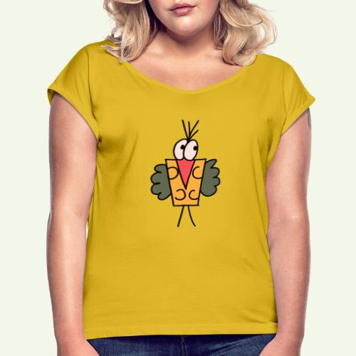 Schobbti Gelb - Frauen T-Shirt mit gerollten Ärmeln