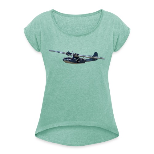 PBY Catalina - Frauen T-Shirt mit gerollten Ärmeln