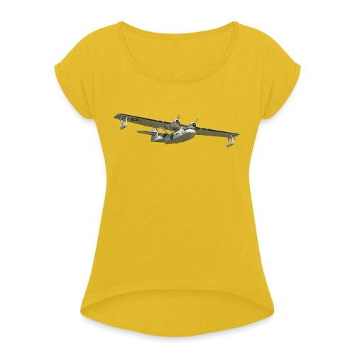 PBY Catalina - Frauen T-Shirt mit gerollten Ärmeln