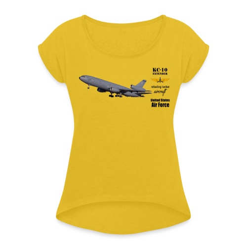 KC-10 - Frauen T-Shirt mit gerollten Ärmeln