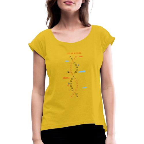 Avgeek - It's in my DNA - Frauen T-Shirt mit gerollten Ärmeln