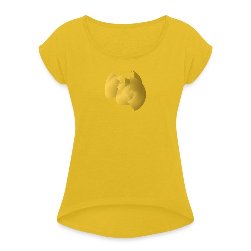 Geometrische Abstraktion und Farbbezogene Kunst - Frauen T-Shirt mit gerollten Ärmeln