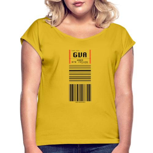 Flughafen Genève - Geneva - Genf - GVA - Frauen T-Shirt mit gerollten Ärmeln