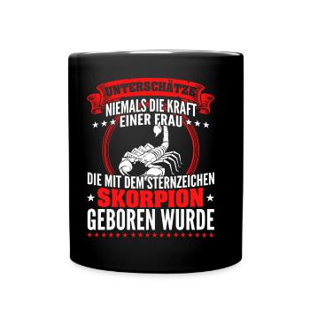 Skorpion - Unterschätze - Tasse einfarbig - Schwarz - Vorne