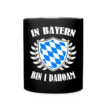 In Bayern bin i dahoam - Tasse einfarbig - Schwarz - Vorne