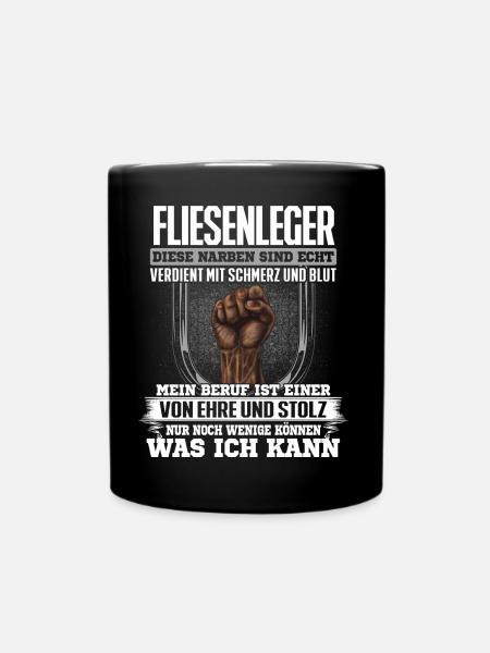 FLIESENLEGER - Ehre und Stolz - Tasse einfarbig - Schwarz